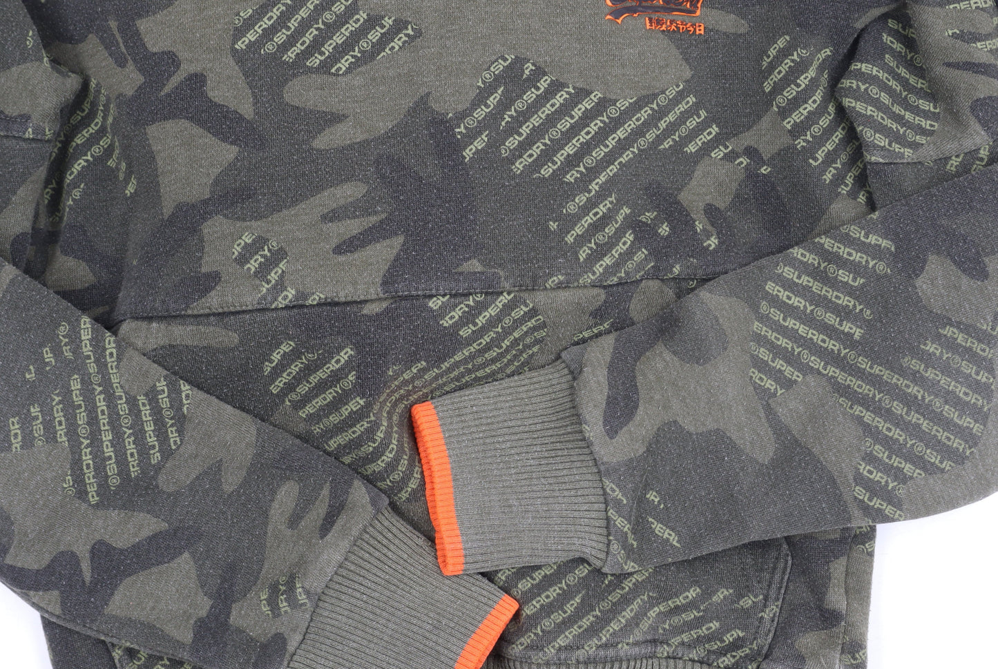 Superdry Men's Green Camouflage XS Pullover Hoodie