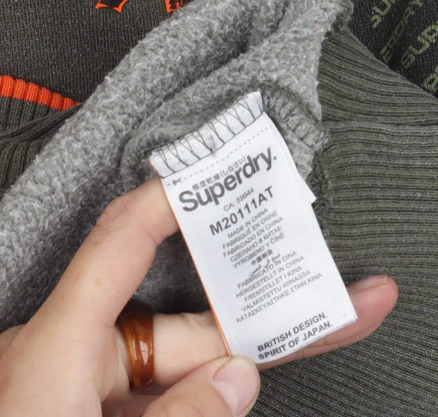 Superdry Men's Green Camouflage XS Pullover Hoodie