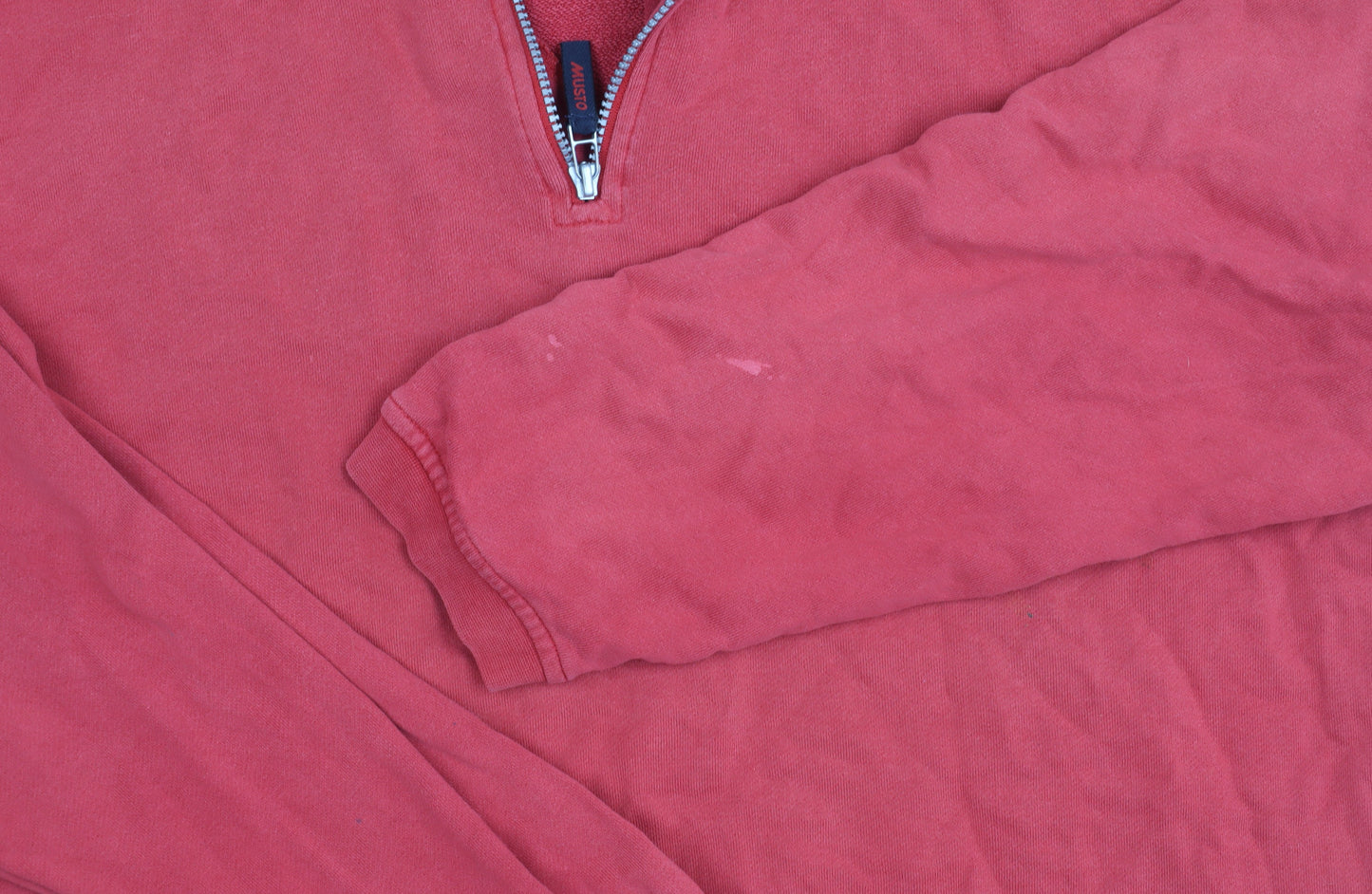Musto Men's Red Cotton 1/4 Zip Sweatshirt L