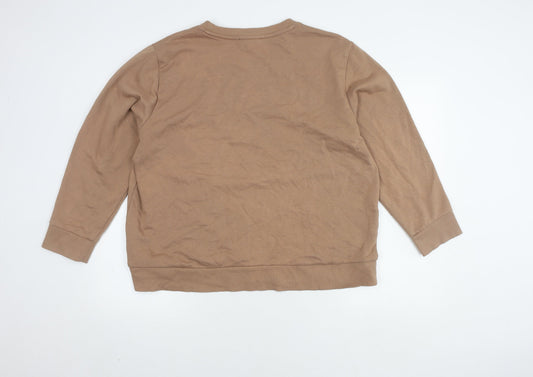 DKNY Women's Brown Pullover Sweatshirt XL