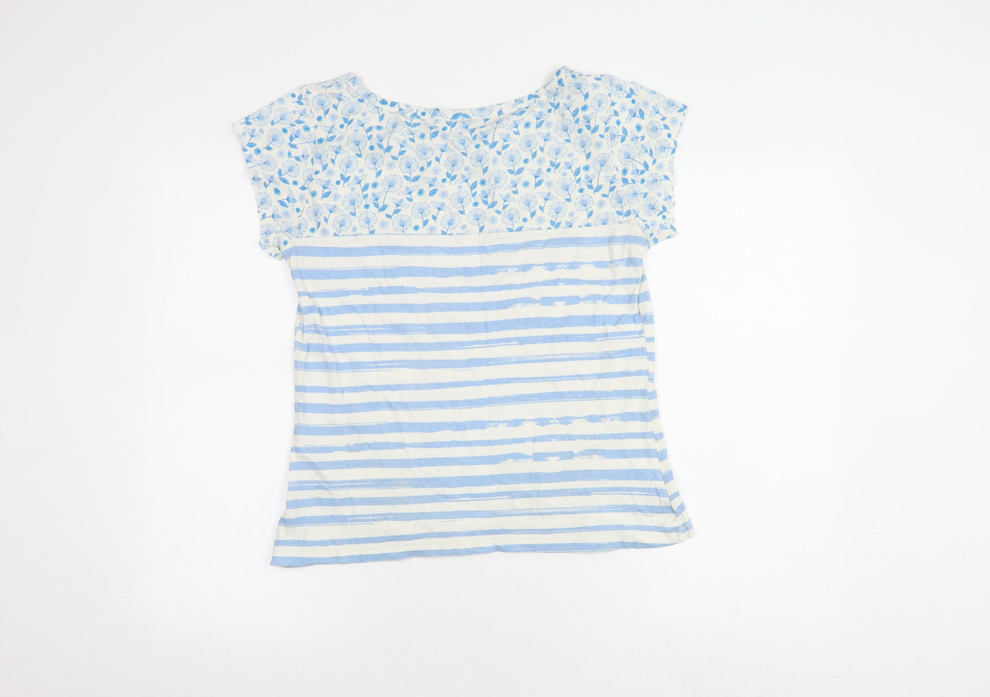 Peter Storm Women's Blue Floral Striped T-Shirt Size 12