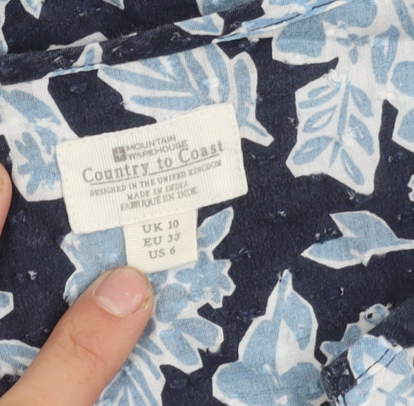 Mountain Warehouse Women's Blue Floral Tunic Blouse Size 10