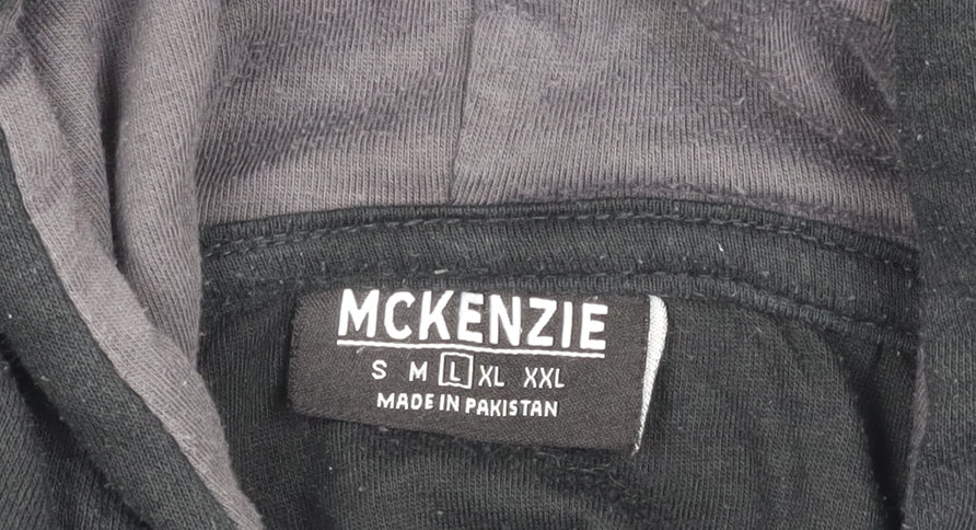McKenzie Men's Black Hooded Full Zip Jacket L
