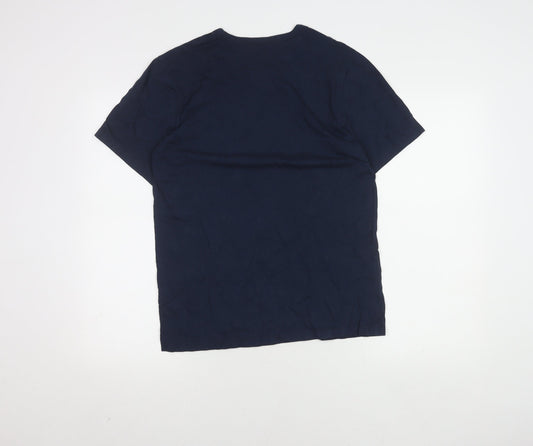 BOSS Men Blue Medium Crew Neck T-Shirt