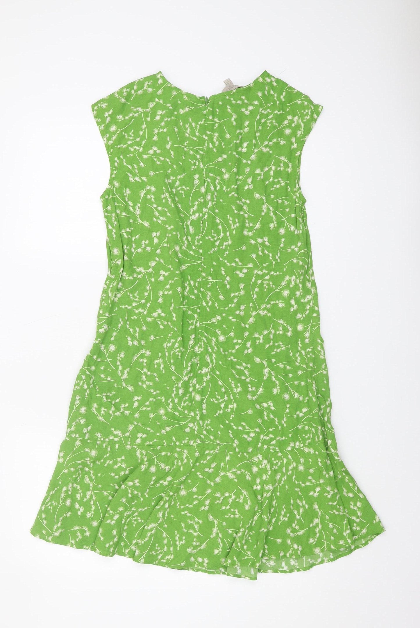 Hobbs Women's Green Floral Sleeveless Dress Size 8