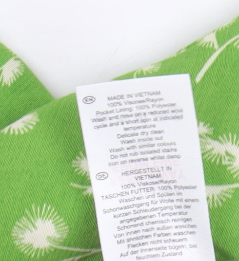 Hobbs Women's Green Floral Sleeveless Dress Size 8