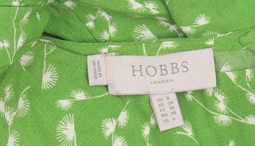 Hobbs Women's Green Floral Sleeveless Dress Size 8