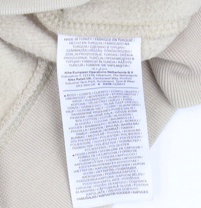 Nike Men's Beige Pullover Hoodie - Size L
