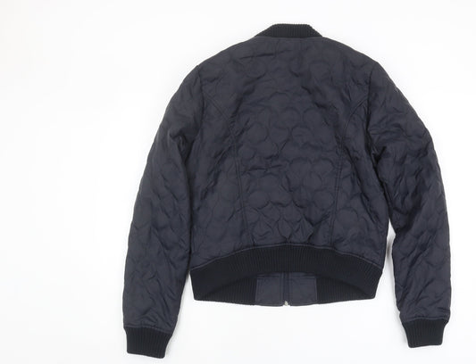 Hollister Men's Black Quilted Jacket L Casual