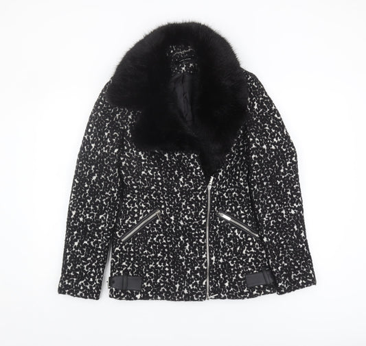 Karen Millen Women's Black Motorcycle Jacket Size 6