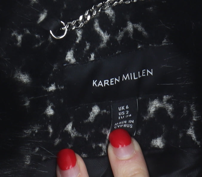 Karen Millen Women's Black Motorcycle Jacket Size 6