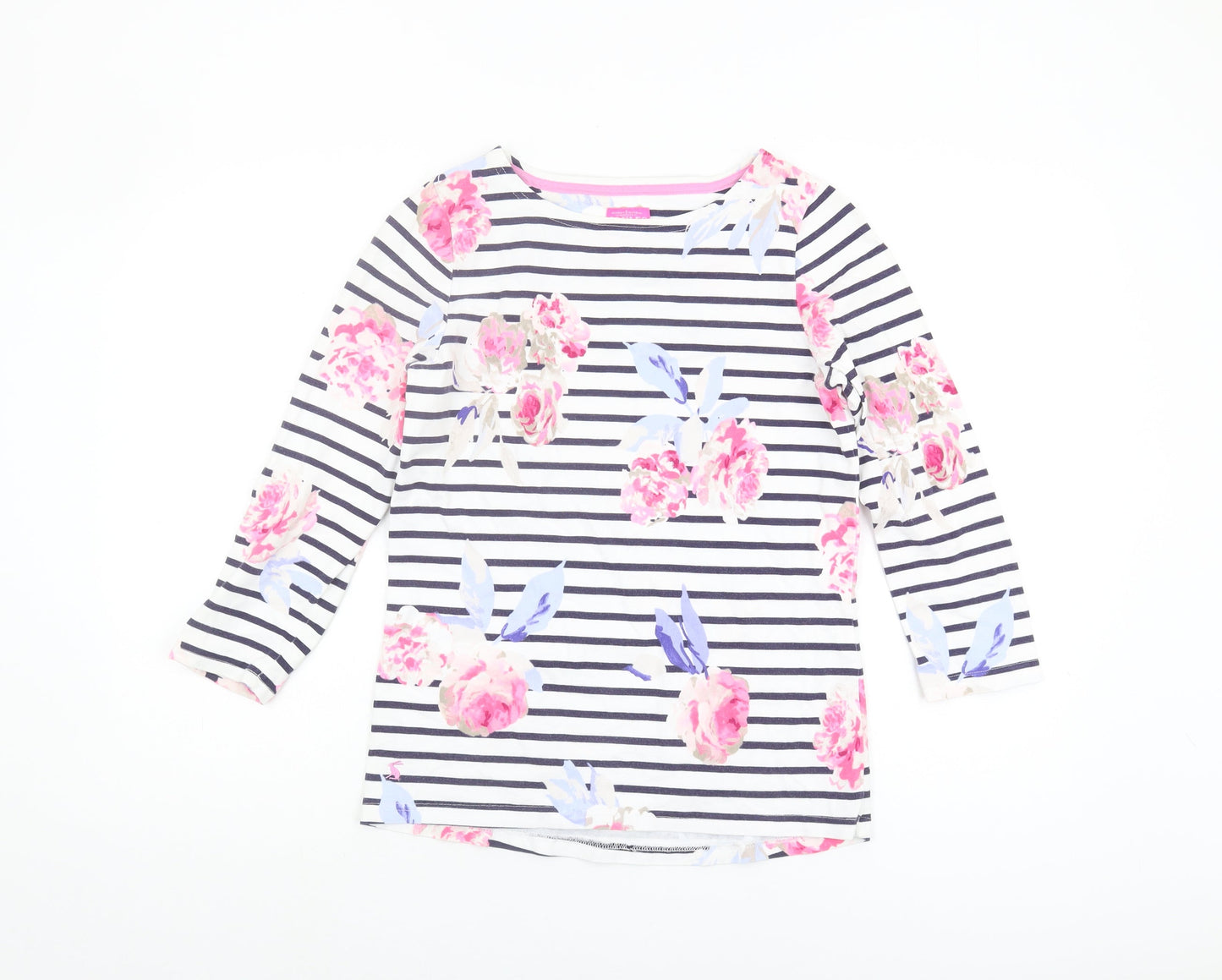 Joules Women's Multicoloured Floral Stripe T-Shirt UK 8
