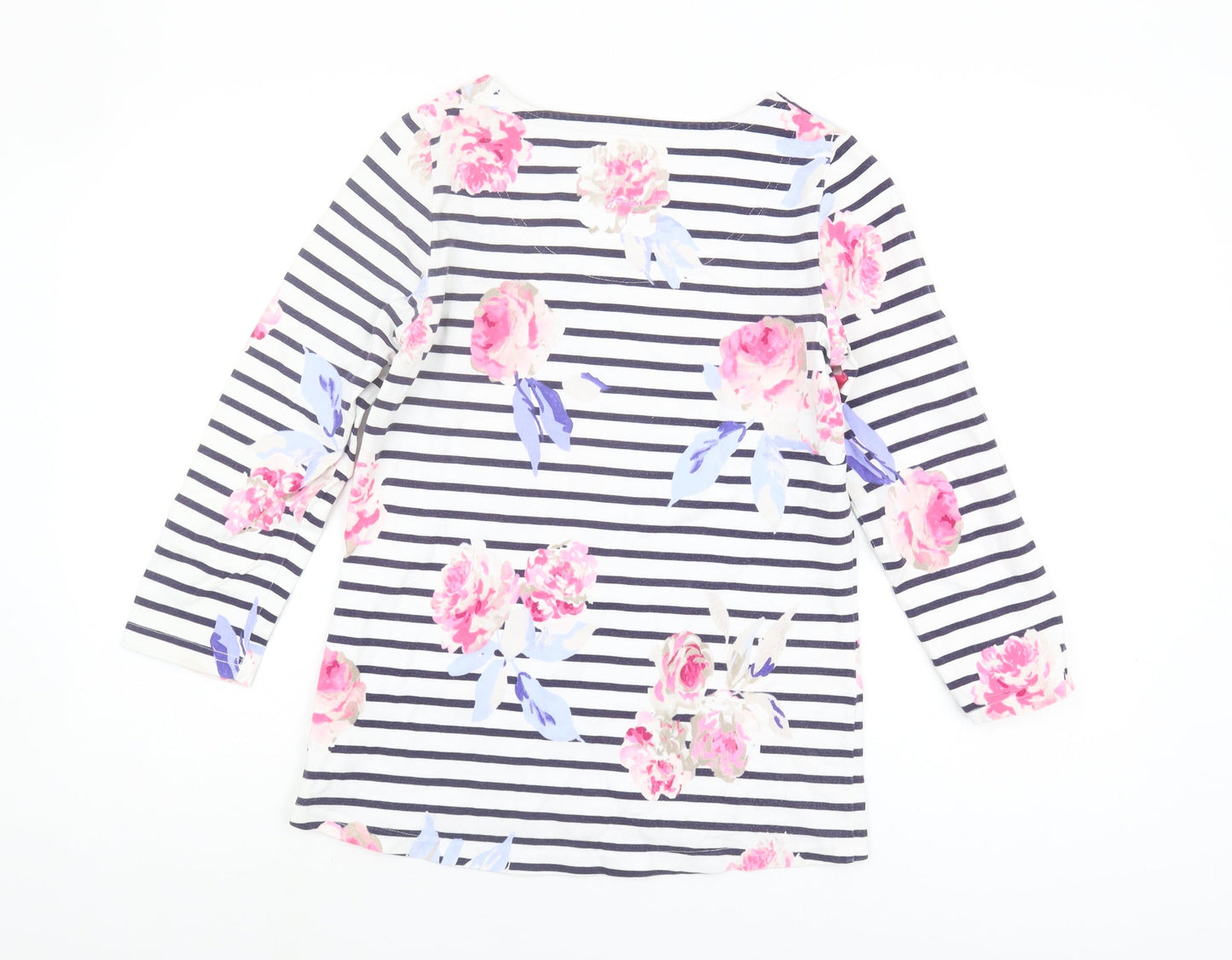 Joules Women's Multicoloured Floral Stripe T-Shirt UK 8