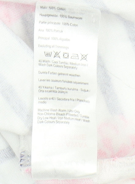 Joules Women's Multicoloured Floral Stripe T-Shirt UK 8