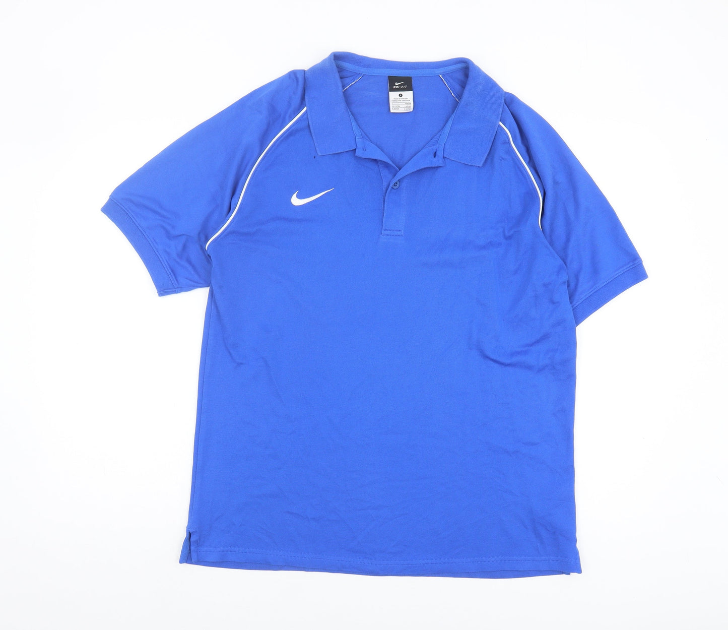 Nike Men's Blue Polo Shirt L Dri-FIT Moisture Wicking