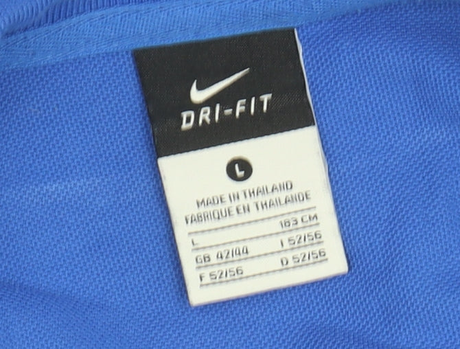 Nike Men's Blue Polo Shirt L Dri-FIT Moisture Wicking
