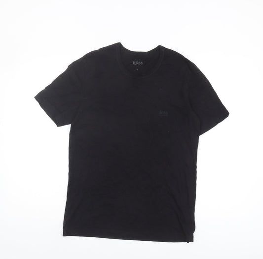BOSS Men's Black Cotton Crew Neck T-Shirt M