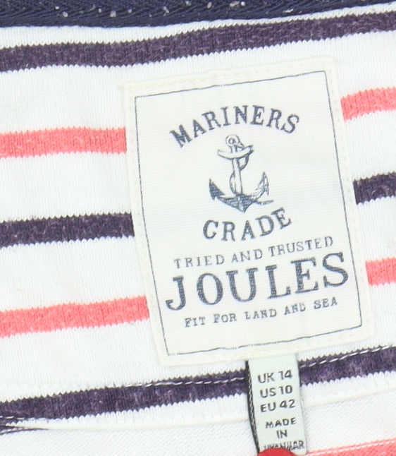 Joules Women's Multicoloured Striped T-Shirt Size 14
