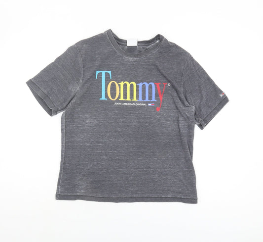 Tommy Jeans Unisex Grey T-Shirt, Size S, Casual Style