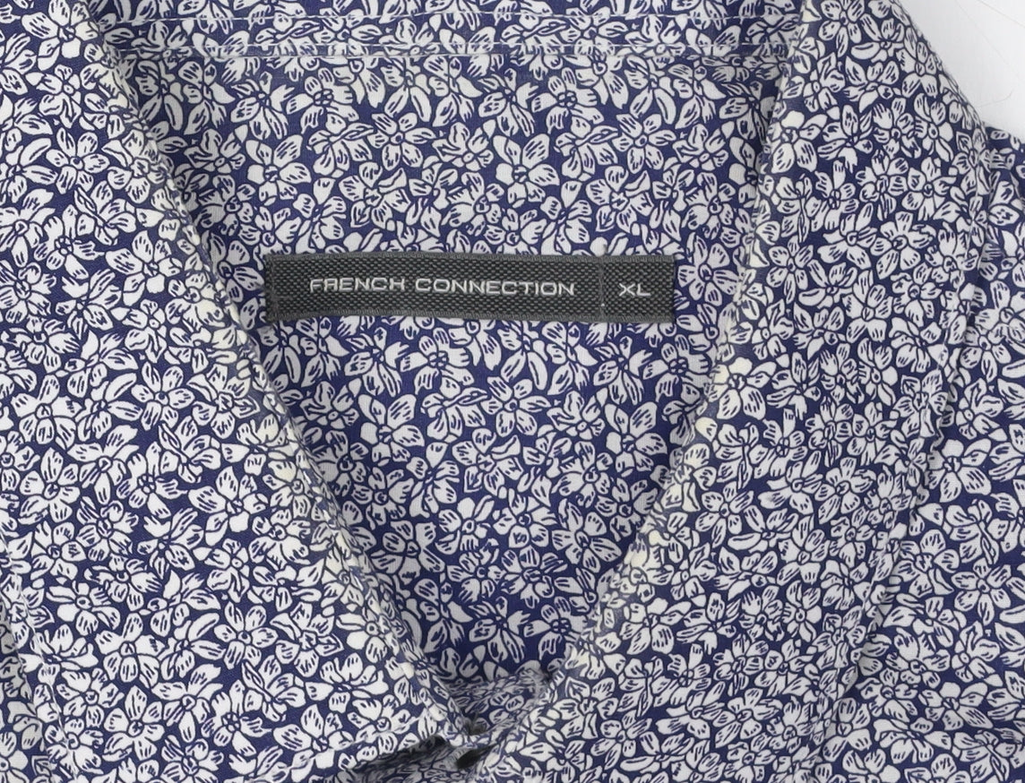 Additional view of French Connection Men's Blue Floral Shirt XL