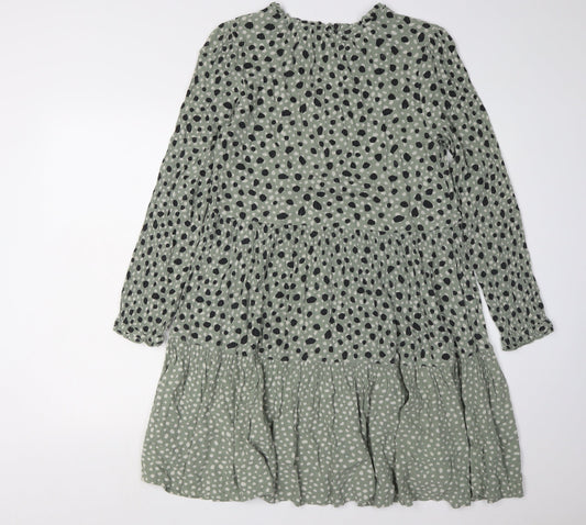 Fat Face Women's Green Polka Dot Dress Size 10