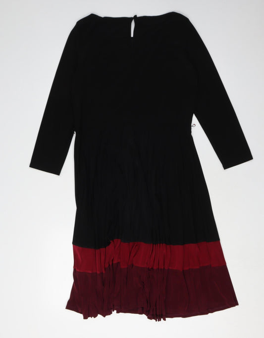 Laura Ashley Women's Black Multicolour Dress UK 12