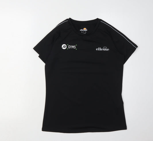 Ellesse Women's Black Athletic T-Shirt, Size 10