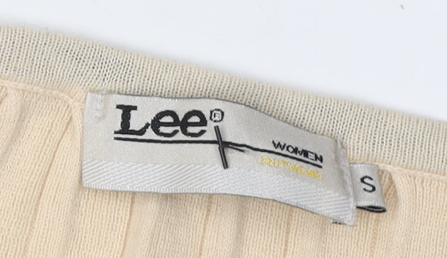 Lee Women's Beige Cape Jumper S - Bow Accent, Cotton