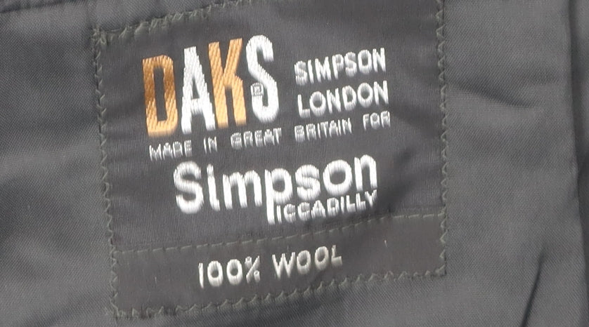 DAKS Men's Black 42R Single-Breasted Blazer