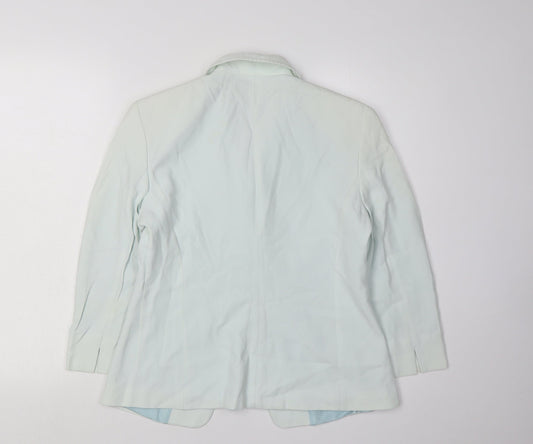 Caractère Women's Blue Blazer UK 10 Long Sleeve Notch Lapel