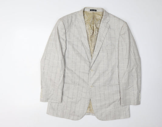 Pierre Cardin Men's Ivory Check Blazer, Size 40R, Formal