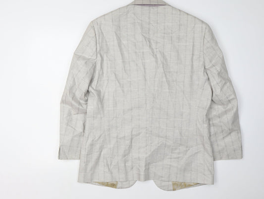 Pierre Cardin Men's Ivory Check Blazer, Size 40R, Formal