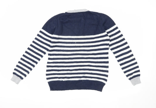 Crew Clothing Women's Blue Striped Pullover Jumper Size 12