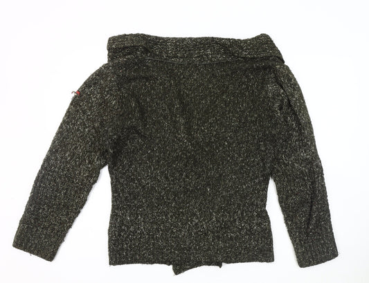 Joe Browns Women's Green Chunky-Knit Cardigan Size 10