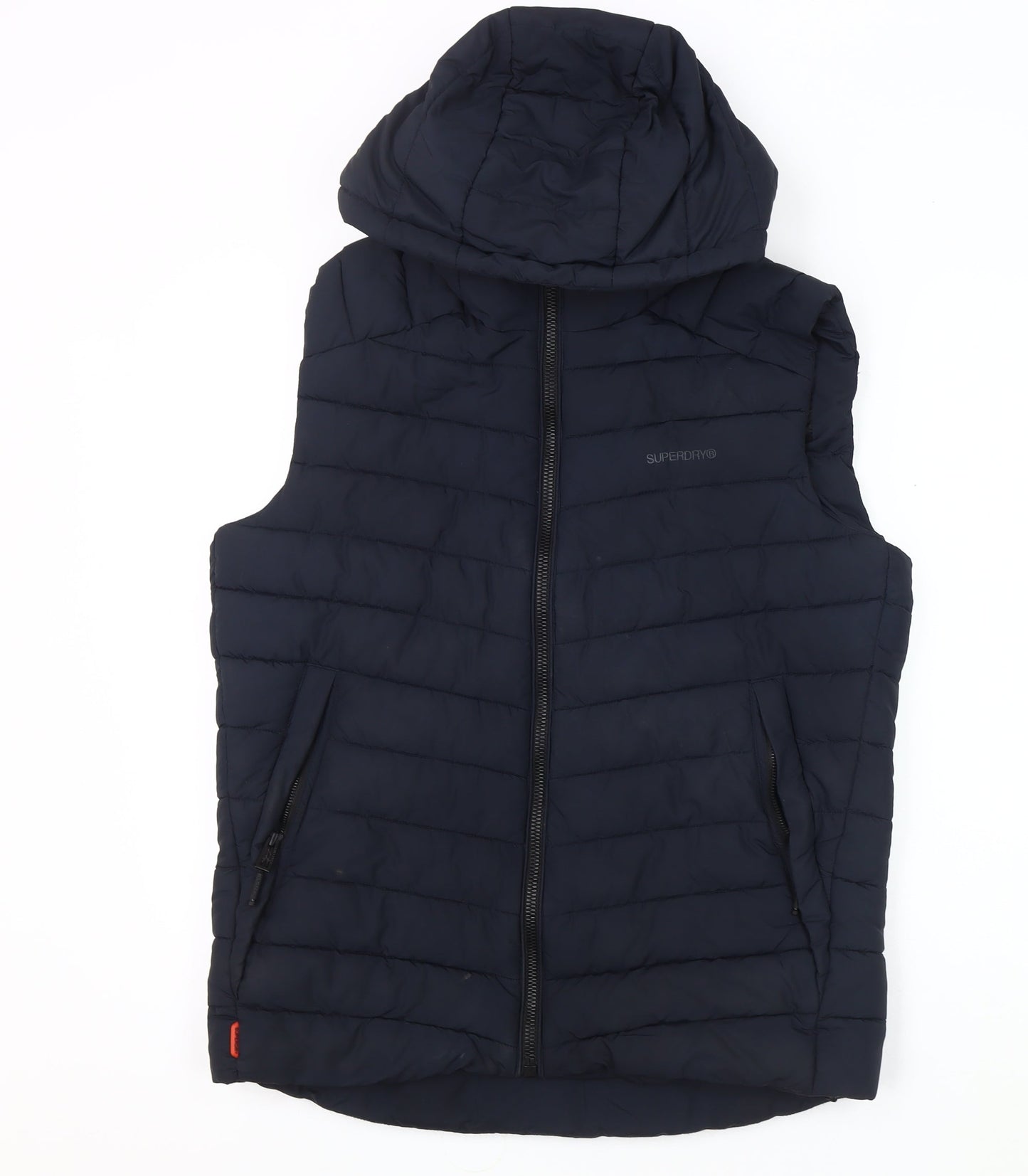 Superdry Men's Blue Hooded Puffer Jacket Size M