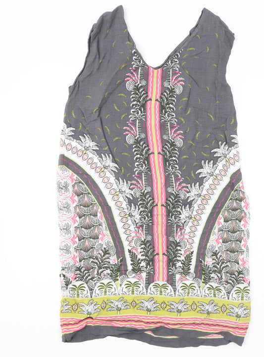 White Stuff Grey Floral V-Neck Sleeveless Dress