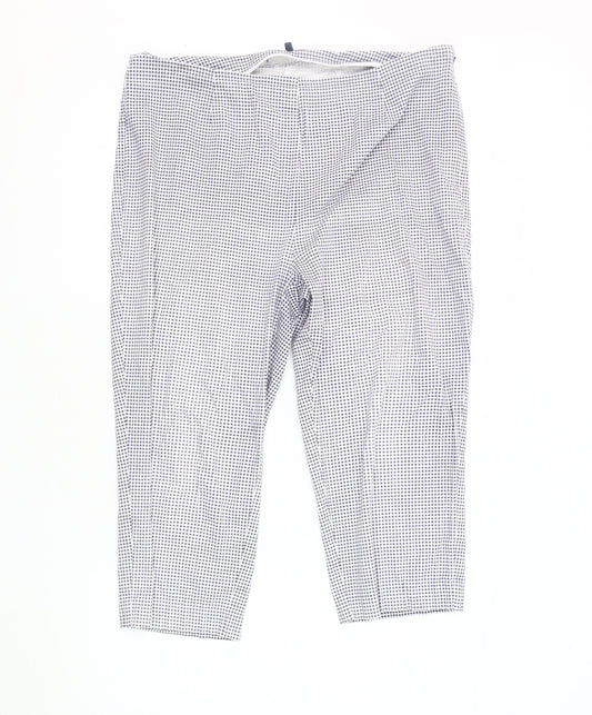 Isle Women's Blue Check Cropped Trousers Size 16