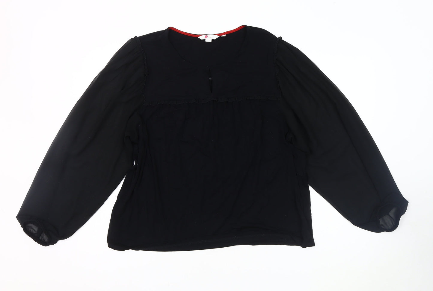 Boden Women's Black Balloon Sleeve Blouse, Size 18