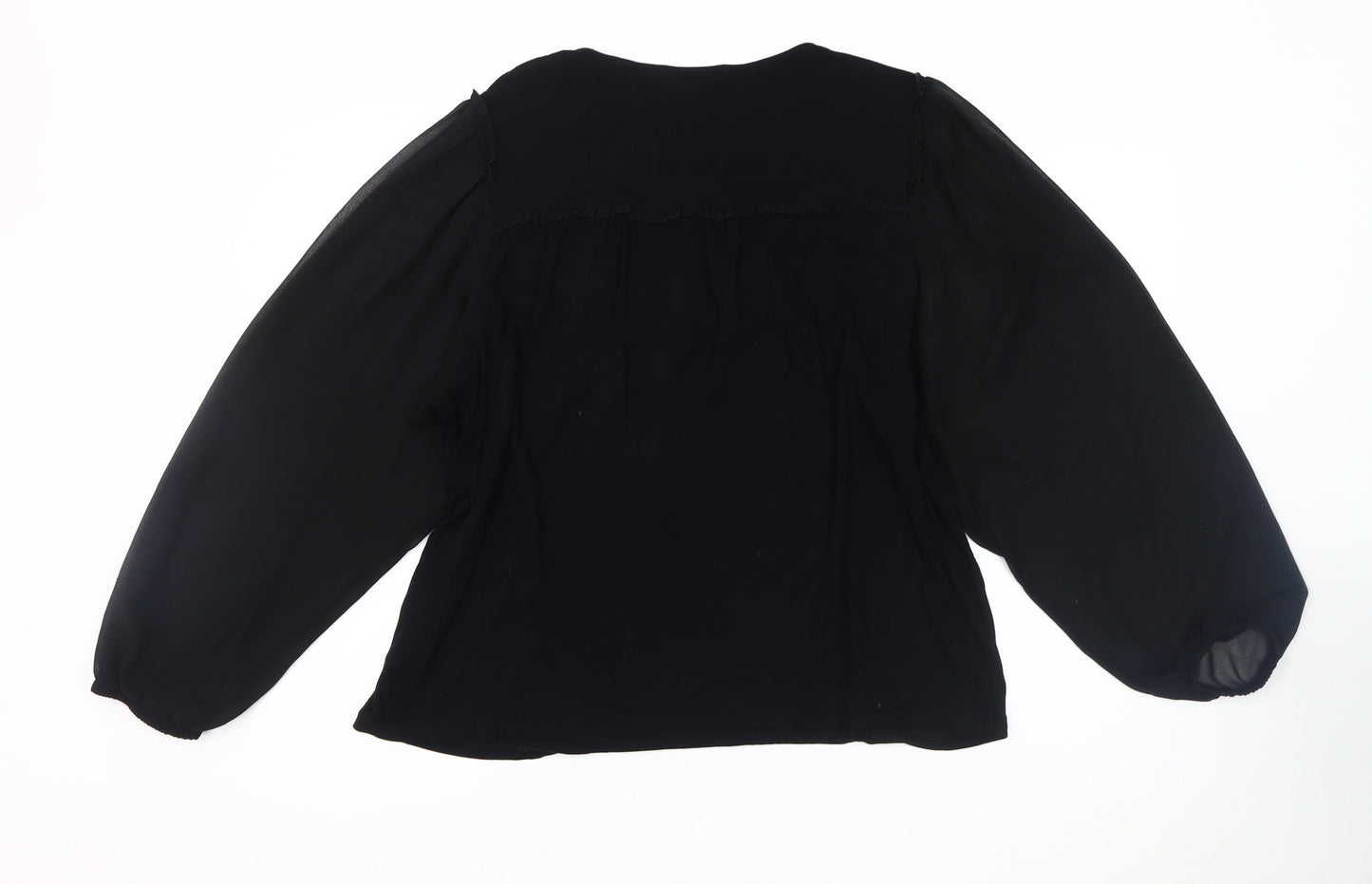 Boden Women's Black Balloon Sleeve Blouse, Size 18