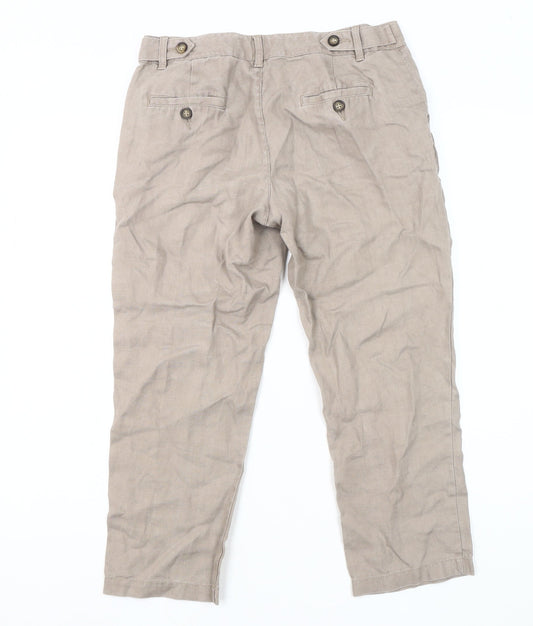 Fat Face Women's Beige Button Trousers