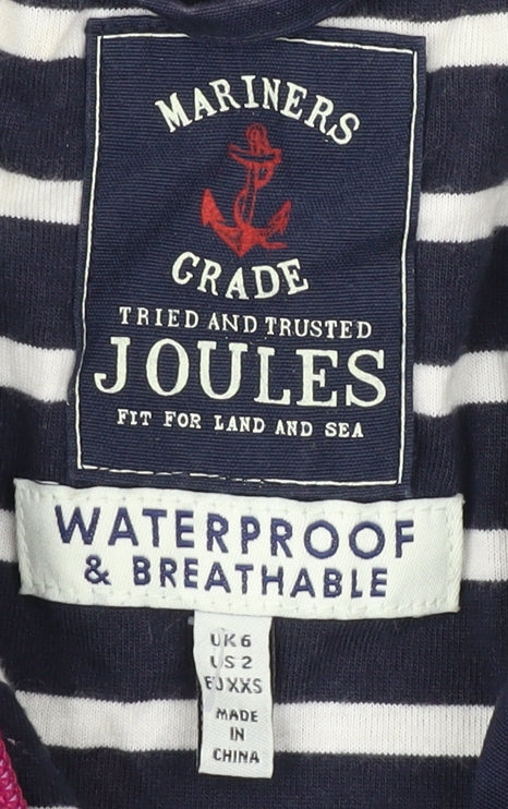 Joules Women's Blue Rain Coat Size 6 With Hood