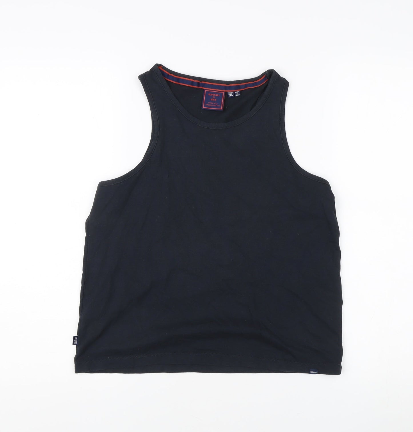 Superdry Women's Black Tank Top - Size 10, Cotton