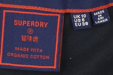 Superdry Women's Black Tank Top - Size 10, Cotton