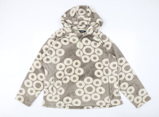 Peter Storm Women's Grey Ivory Fleece Hoodie Size 20