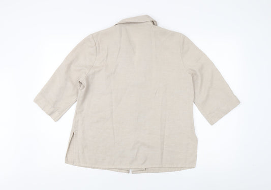 Eastex Women's Beige Collared Button-Up Shirt Size 12