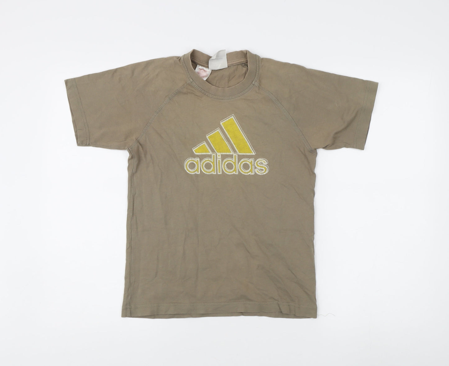 adidas Unisex T-Shirt Brown M Crew Neck Raglan