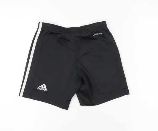 Adidas Boys Black Football Shorts 7-8 Years Athletic Style