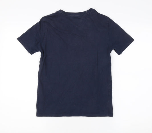 Tommy Hilfiger Unisex Blue Cotton T-Shirt L 12-14