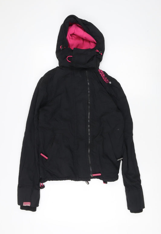 Womens UK Size 2XS Regular Superdry Black Nylon Jacket