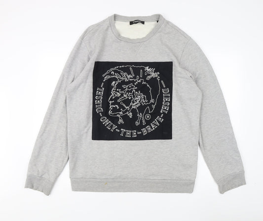 Diesel Men's Grey Pullover Sweatshirt L